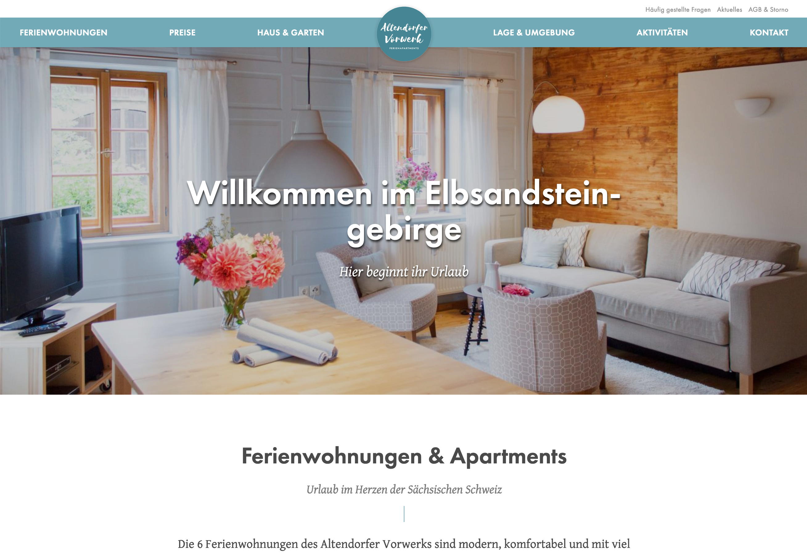 Screenshot der Website